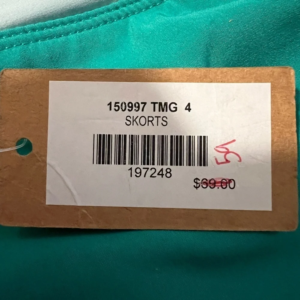 NEW Title Nine | Nimblene Skirt Green Blue Layer Laser Cut Out Zip Pocket‎ Sz XL - Picture 5 of 8